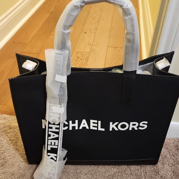 Michael Kors Handbags - Michael Kors Black and White Logo Tote